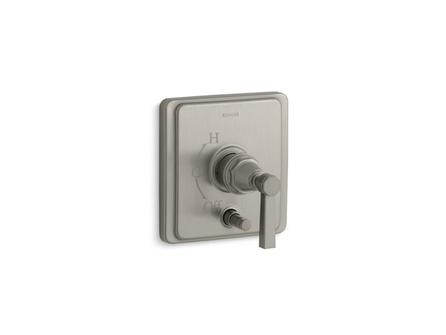 Pinstripe® Rite-Temp® valve trim with push-button diverter and lever handle