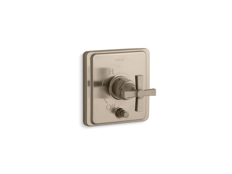 Pinstripe® Rite-Temp® valve trim with push-button diverter and cross handle