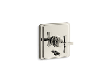 Pinstripe® Rite-Temp® valve trim with push-button diverter and cross handle