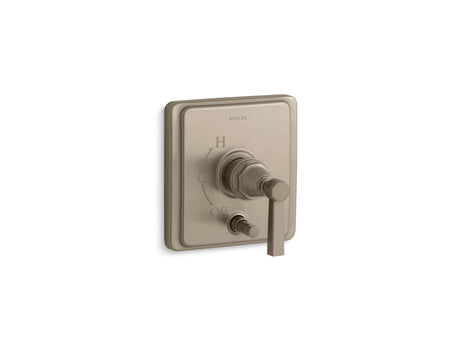 Pinstripe® Rite-Temp® valve trim with push-button diverter and lever handle