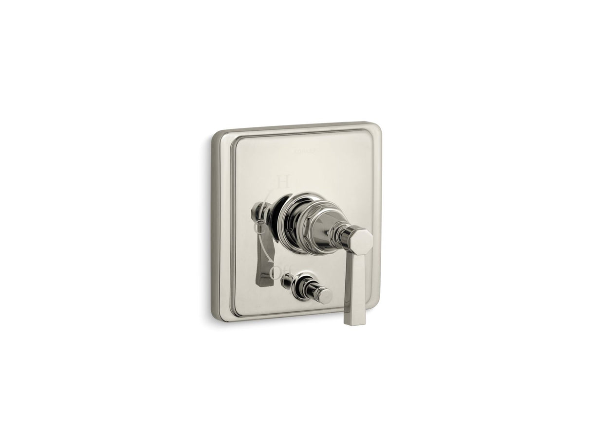 Pinstripe® Rite-Temp® valve trim with push-button diverter and lever handle