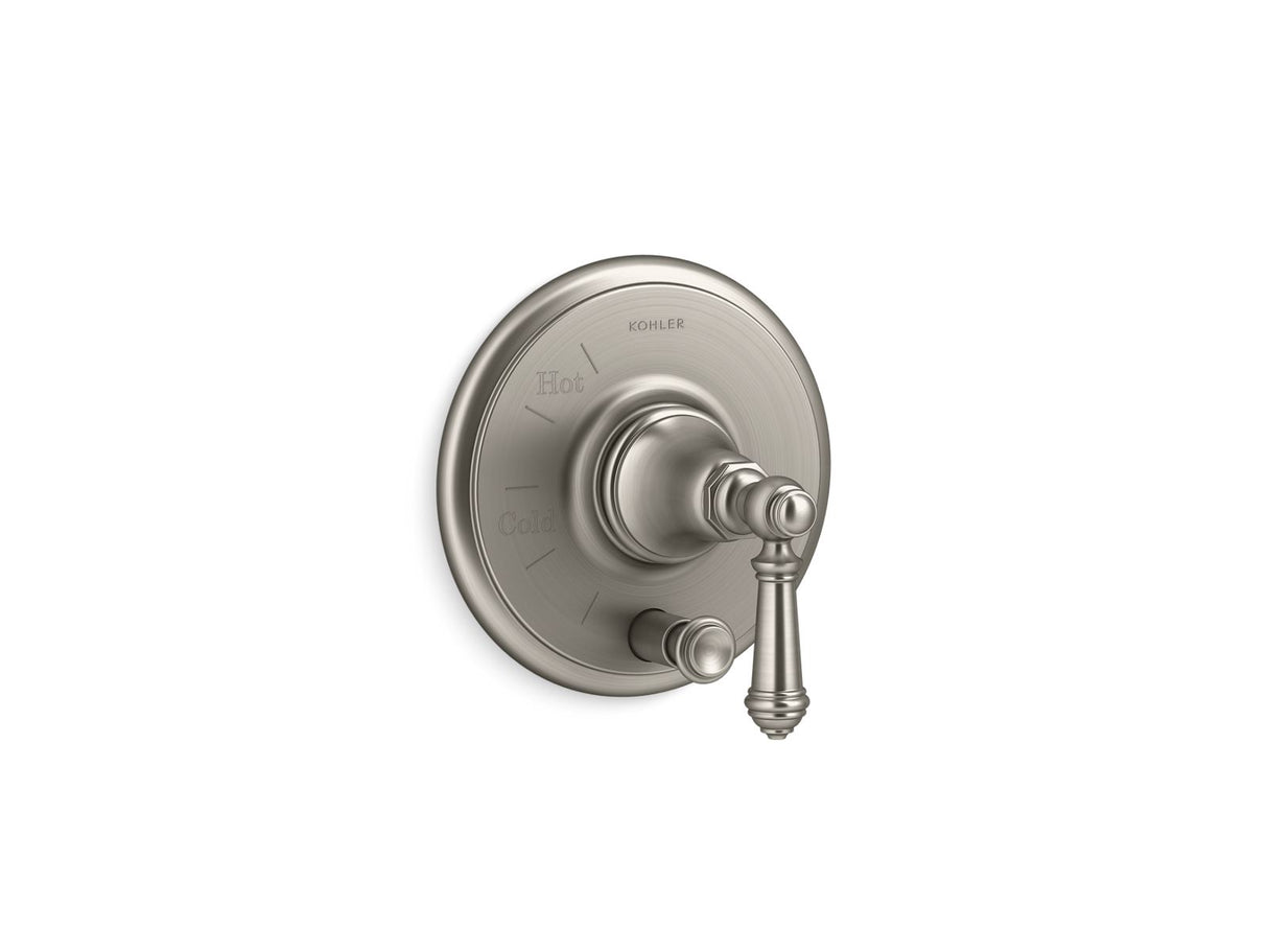 Artifacts® Rite-Temp® valve trim with push-button diverter and lever handle