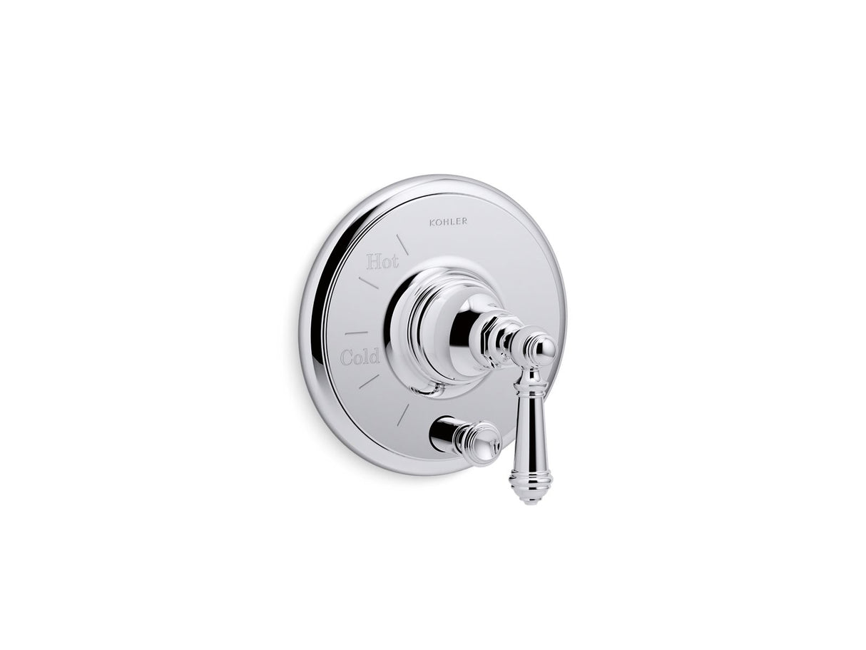 Artifacts® Rite-Temp® valve trim with push-button diverter and lever handle