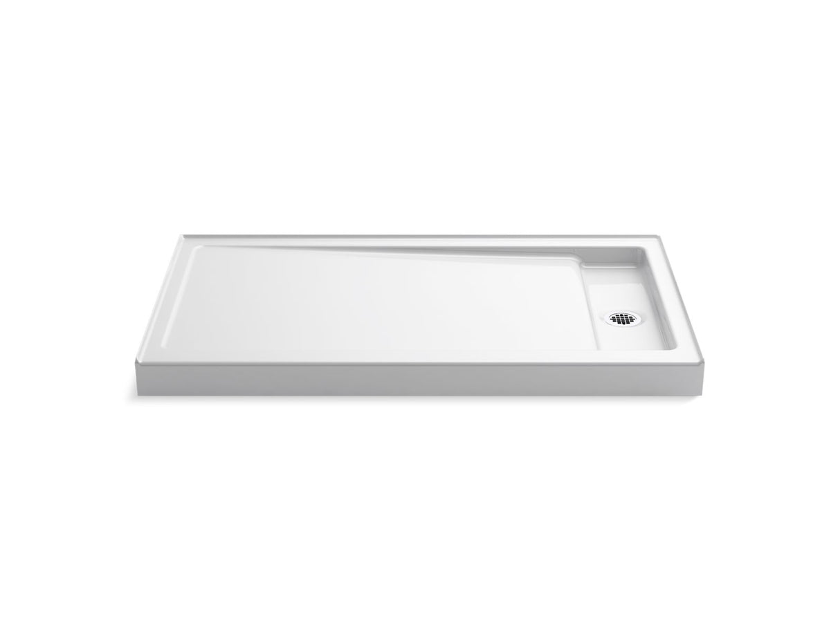 Bellwether® 60" x 34" alcove shower base, right offset drain