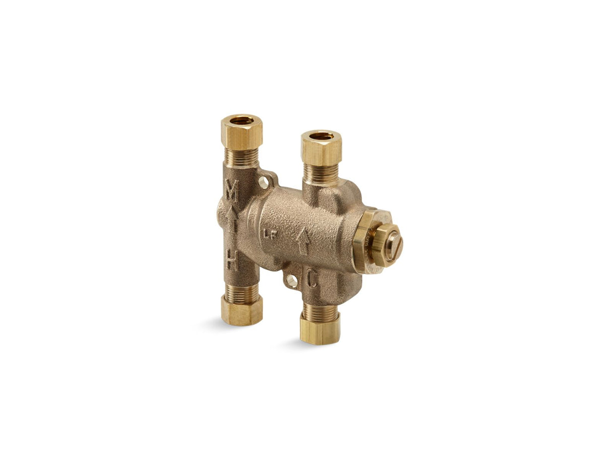 Undercounter thermostatic mixing valve