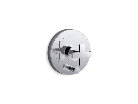 Composed® Rite-Temp® valve trim with push-button diverter and cross handle