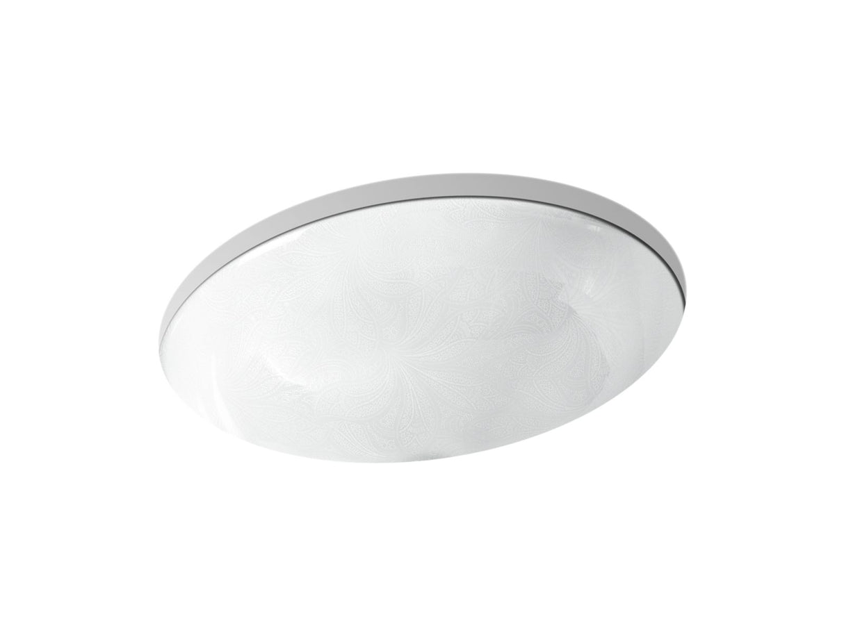 Sartorial™ Paisley Caxton® 19-1/4" oval undermount bathroom sink, no overflow