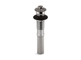 Bathroom sink drain with non-removable metal stopper and without overflow