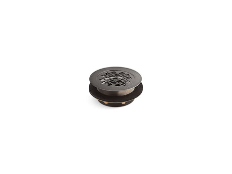 Round shower drain for use with plastic pipe, gasket included