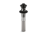Bathroom sink drain with overflow and non-removable metal stopper
