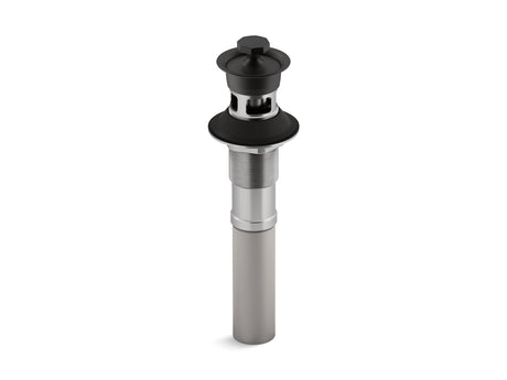 Bathroom sink drain with overflow and non-removable metal stopper