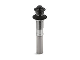 Bathroom sink drain with non-removable metal stopper and without overflow