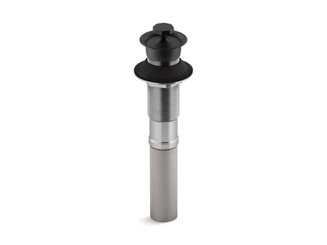 Bathroom sink drain with non-removable metal stopper and without overflow