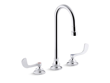 Triton® Bowe® 0.5 gpm widespread bathroom sink faucet with laminar flow, gooseneck spout and wristblade handles, drain not included