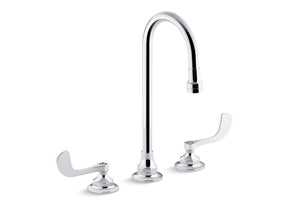 Triton® Bowe® 1.0 gpm widespread bathroom sink faucet with laminar flow, gooseneck spout and wristblade handles, drain not included