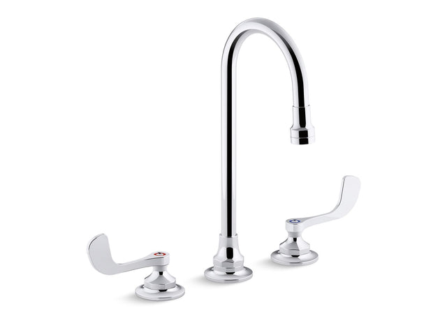 Triton® Bowe® 1.0 gpm widespread bathroom sink faucet with aerated flow, gooseneck spout and wristblade handles, drain not included