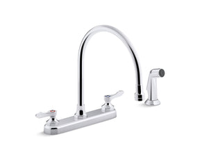 Triton® Bowe® 1.5 gpm kitchen sink faucet with 9-5/16" gooseneck spout, matching finish sidespray, aerated flow and lever handles