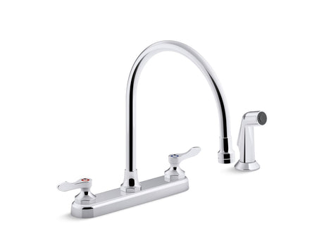 Triton® Bowe® 1.5 gpm kitchen sink faucet with 9-5/16" gooseneck spout, matching finish sidespray, aerated flow and lever handles