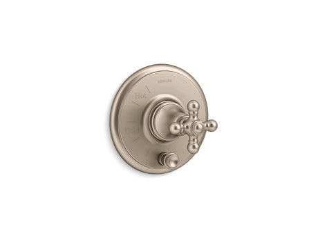 Artifacts® Rite-Temp® valve trim with push-button diverter and cross handle