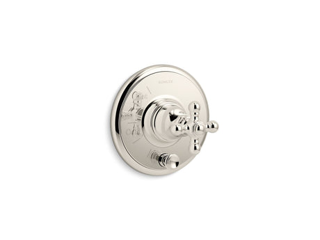 Artifacts® Rite-Temp® valve trim with push-button diverter and cross handle