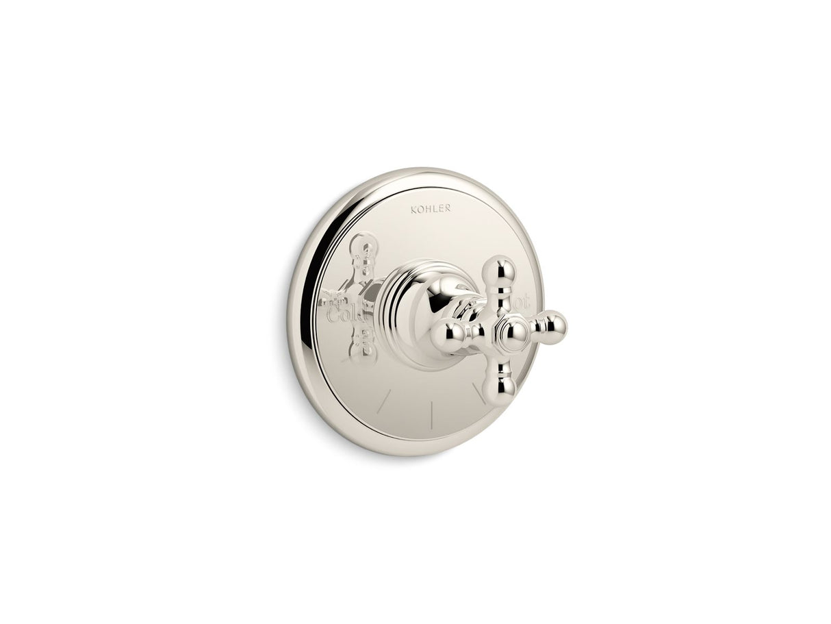Artifacts® MasterShower® temperature control valve trim with cross handle