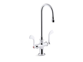 Triton® Bowe® 1.0 gpm monoblock gooseneck bathroom sink faucet with aerated flow and wristblade handles, drain not included