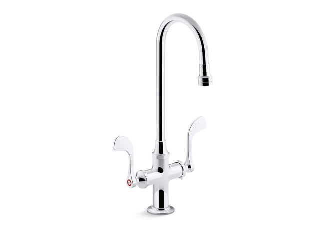 Triton® Bowe® 1.0 gpm monoblock gooseneck bathroom sink faucet with aerated flow and wristblade handles, drain not included