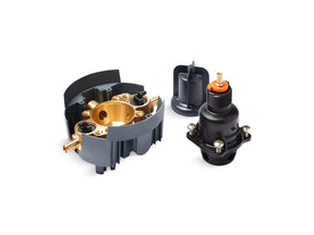 Rite-Temp® Pressure-balancing valve body and cartridge kit with service stops and PEX crimp connections