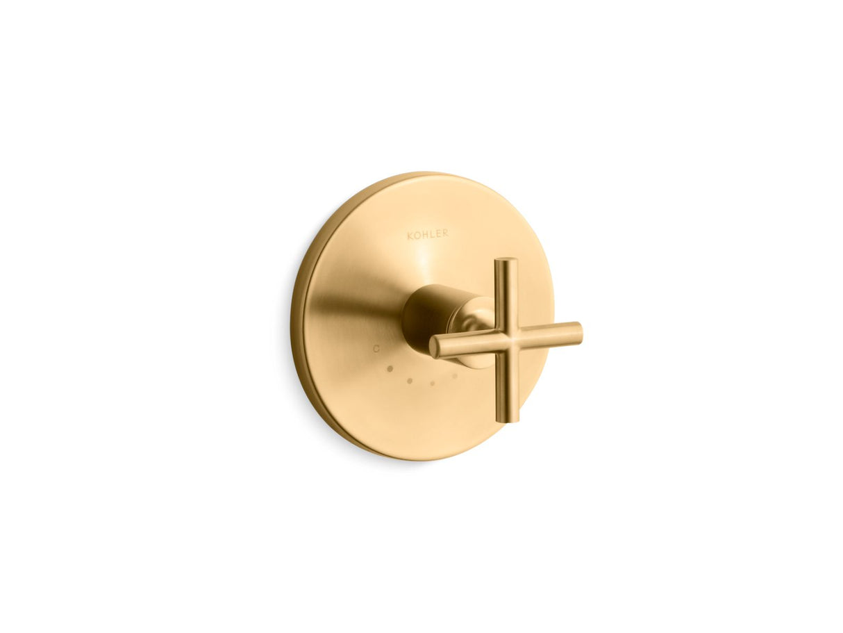 Purist® MasterShower® temperature control valve trim with cross handle