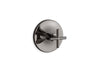 Purist® MasterShower® temperature control valve trim with cross handle