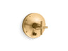 Purist® Rite-Temp® valve trim with push-button diverter and cross handle