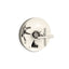 Purist® Rite-Temp® valve trim with push-button diverter and cross handle