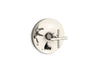 Purist® Rite-Temp® valve trim with push-button diverter and cross handle