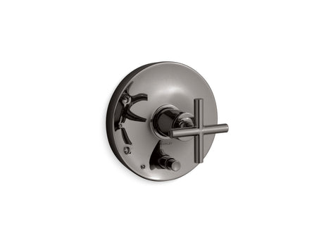 Purist® Rite-Temp® valve trim with push-button diverter and cross handle