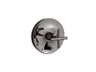 Purist® Rite-Temp® valve trim with push-button diverter and cross handle