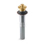 Bathroom sink drain with non-removable metal stopper and without overflow