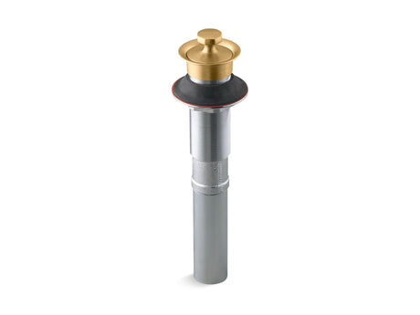 Bathroom sink drain with non-removable metal stopper and without overflow