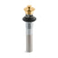 Bathroom sink drain with overflow and non-removable metal stopper