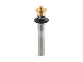 Bathroom sink drain with overflow and non-removable metal stopper