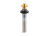 Bathroom sink drain with overflow and non-removable metal stopper