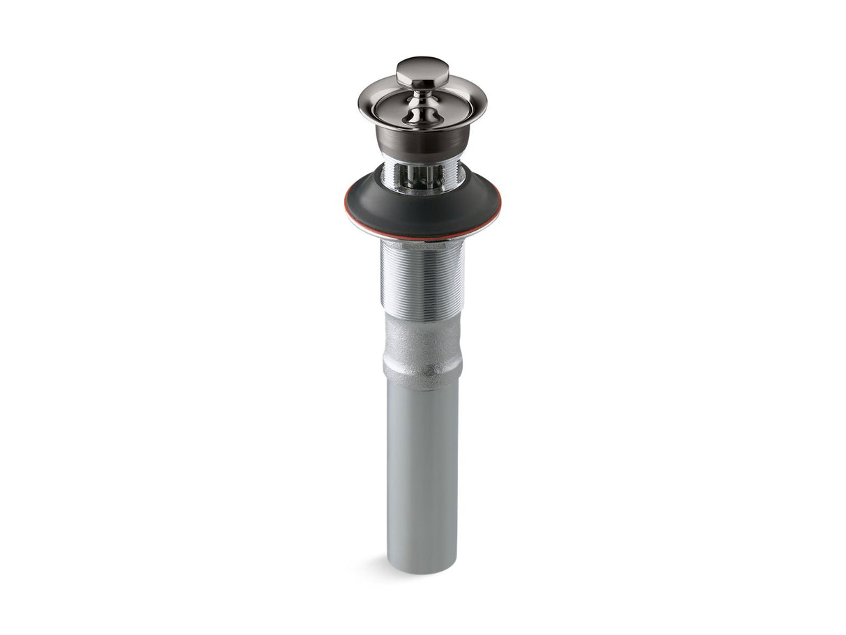 Bathroom sink drain with overflow and non-removable metal stopper