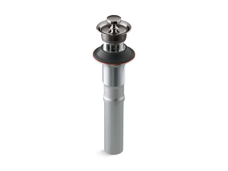Bathroom sink drain with overflow and non-removable metal stopper