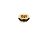 Round shower drain for use with plastic pipe, gasket included