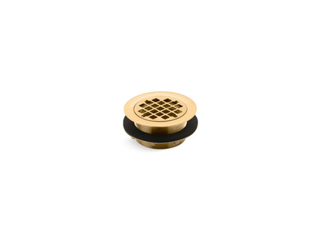 Round shower drain for use with plastic pipe, gasket included