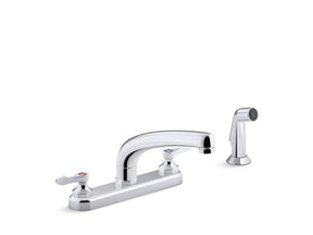 Triton® Bowe® 1.8 gpm kitchen sink faucet with 8-3/16" swing spout, matching finish sidespray, aerated flow and lever handles