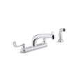 Triton® Bowe® 1.5 gpm kitchen sink faucet with 8-3/16" swing spout, matching finish sidespray, aerated flow and wristblade handles