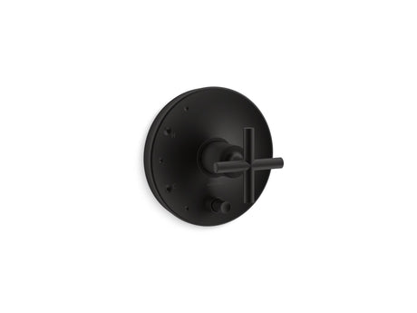 Purist® Rite-Temp® valve trim with push-button diverter and cross handle