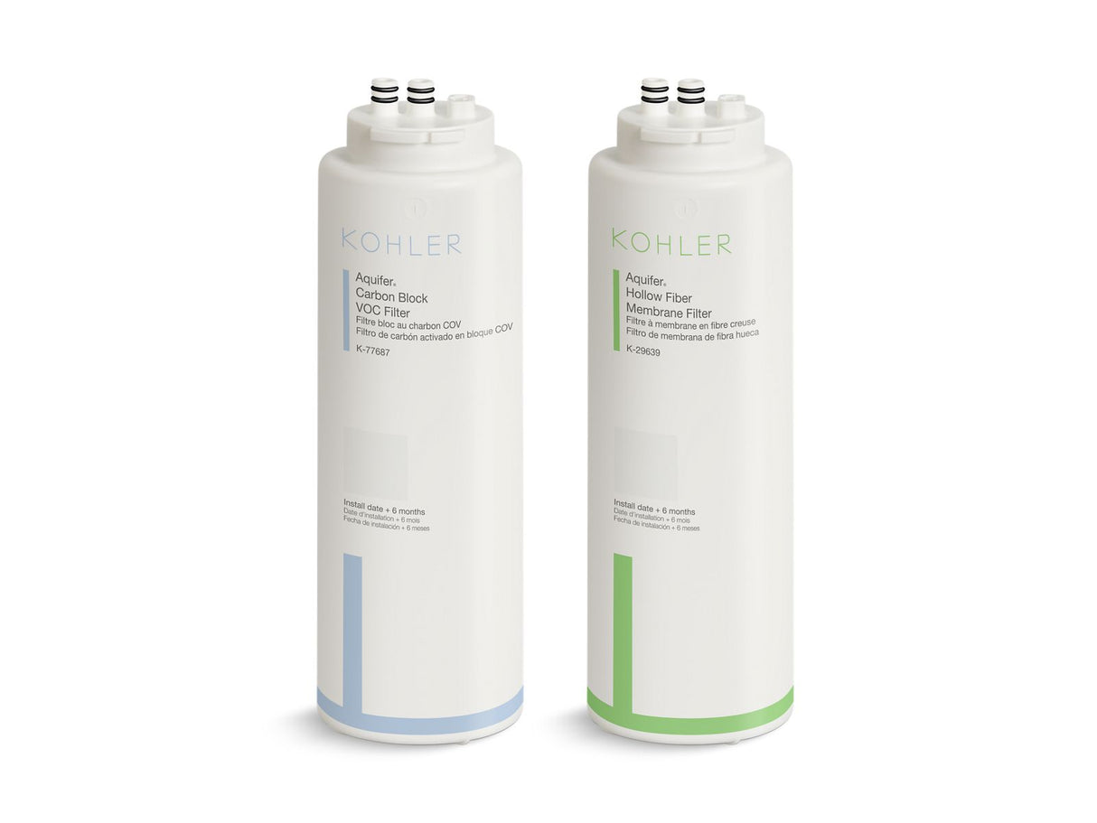 Aquifer®+ Replacement filter cartridge two-pack with hollow fiber membrane and carbon block VOC
