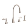 Georgian Era Two Handle Kitchen Faucet With Side Spray