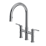 Armstrong Pull-Down Bridge Kitchen Faucet With C-Spout